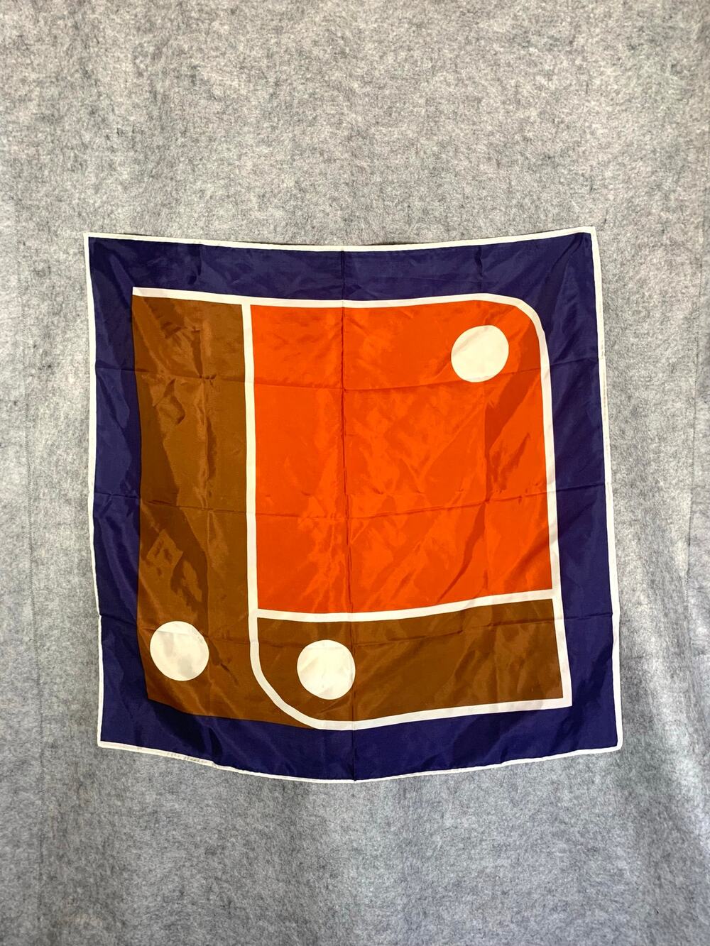 Vintage Specialty House New York Geometric Acetate Scarf Japanese 70's Retro 26"